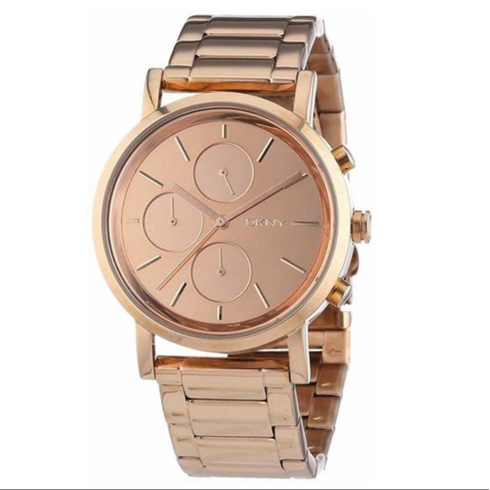 DKNY Lexington Rose Gold-Tone Mirror Dial Watch
